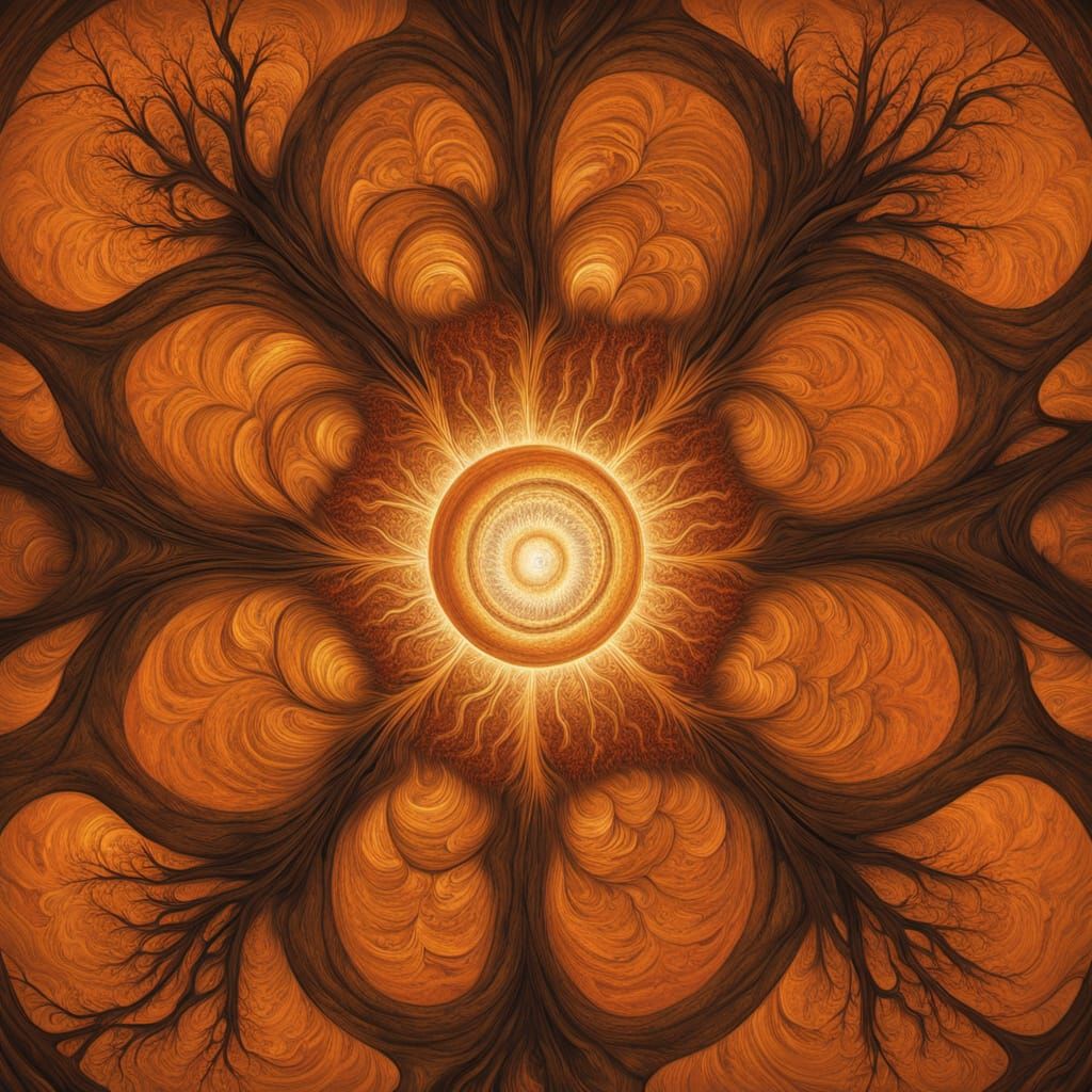 A Close-Up Vision of Oak Tree's Inner World in Sacred Geomet...