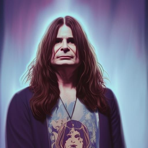 Ozzy Osbourne Portrait in Hyperdetailed Style