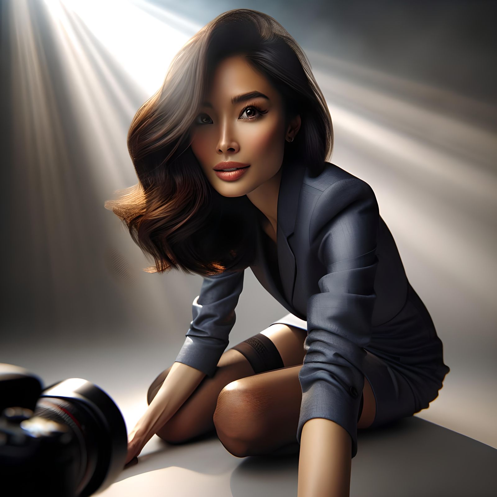 Newscaster Portrait in Hyperrealistic Style
