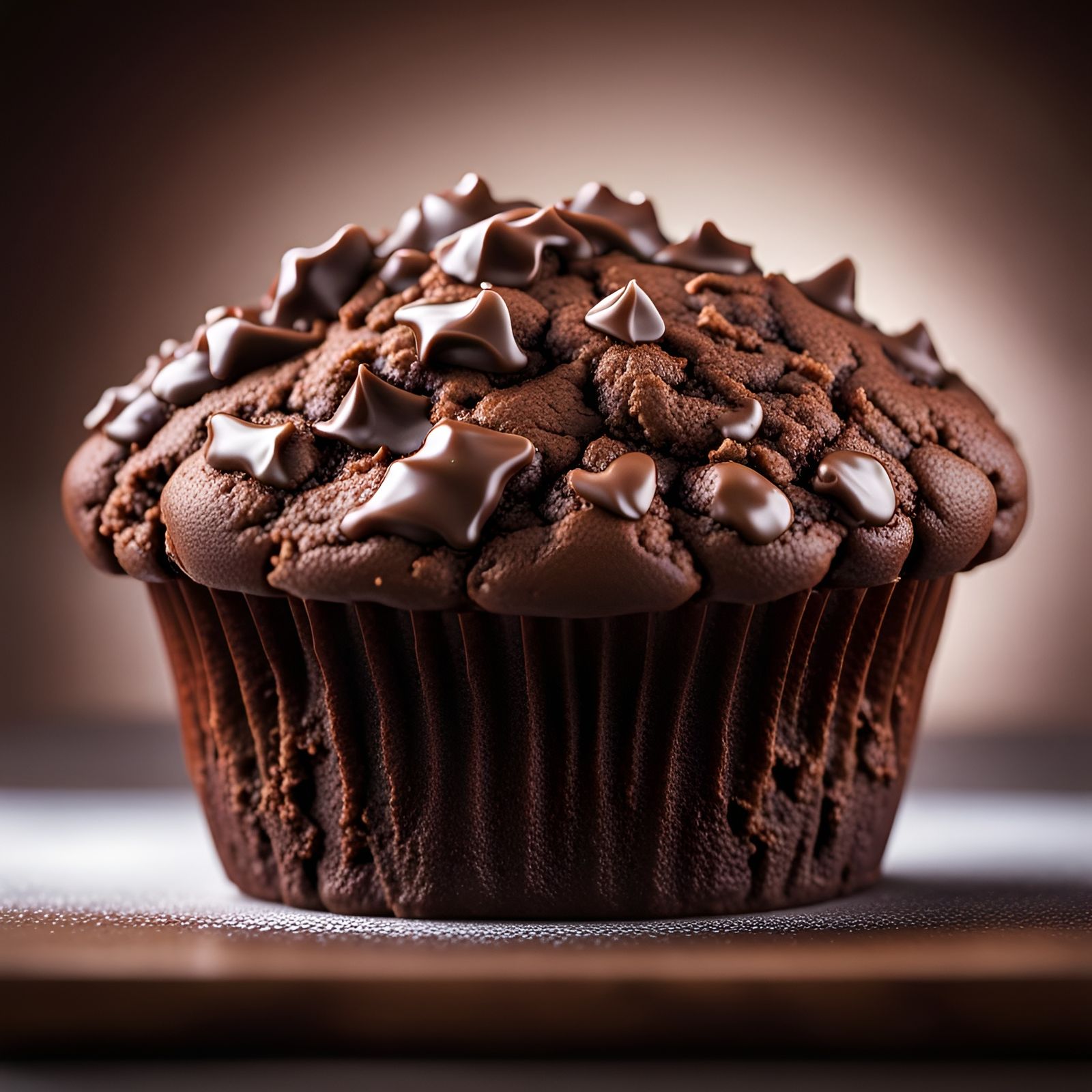 Hyperrealistic Chocolate Muffin Food Photography