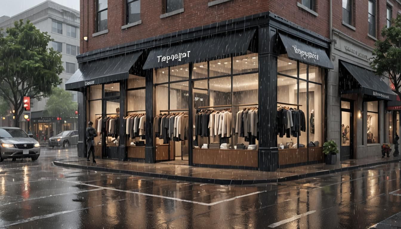 Photorealistic Boutique Architectural Rendering in Rain