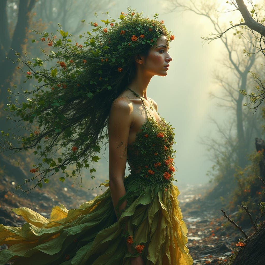 Mother Nature in a Desolate Landscape