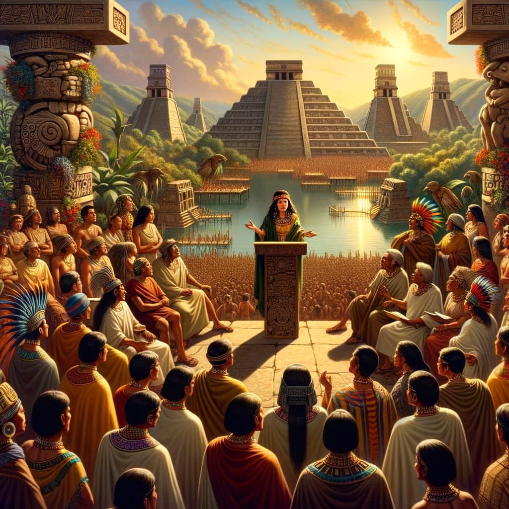 Aztec Democratic Assembly in Tenochtitlan