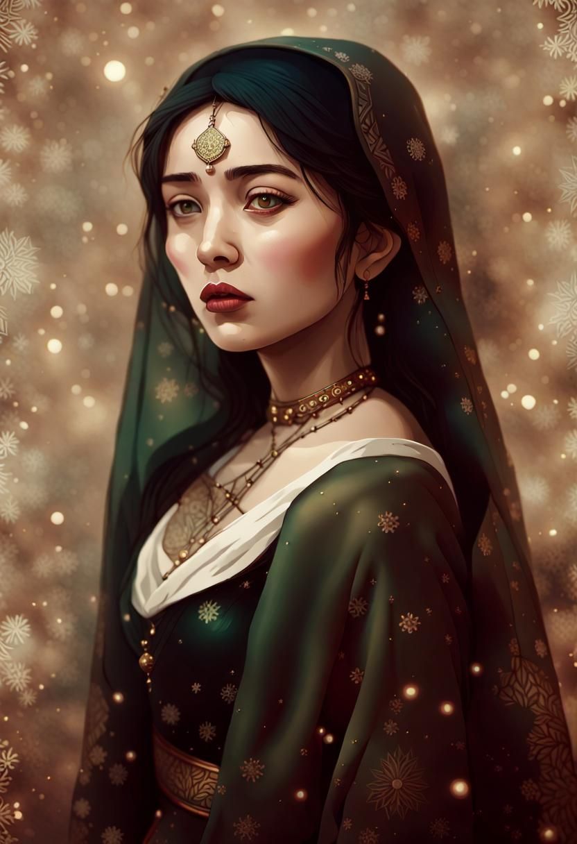 Woman in Eastern Bazaar: Cinematic Film Still