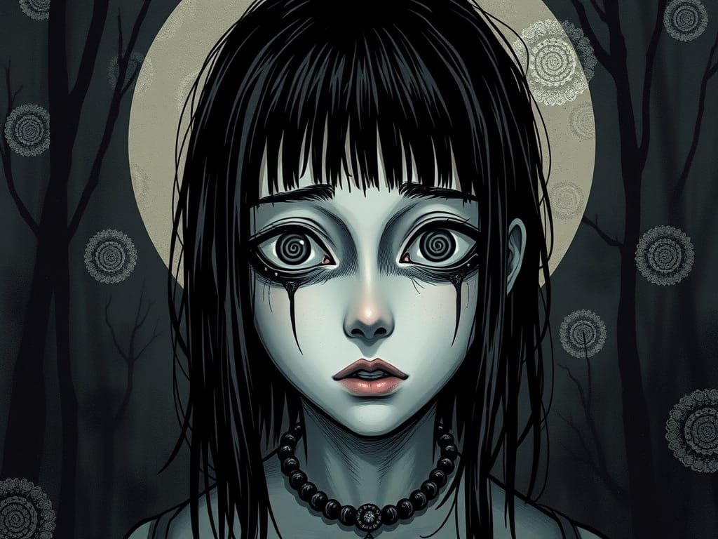 Surreal Young Girl in Dark Fantasy Setting