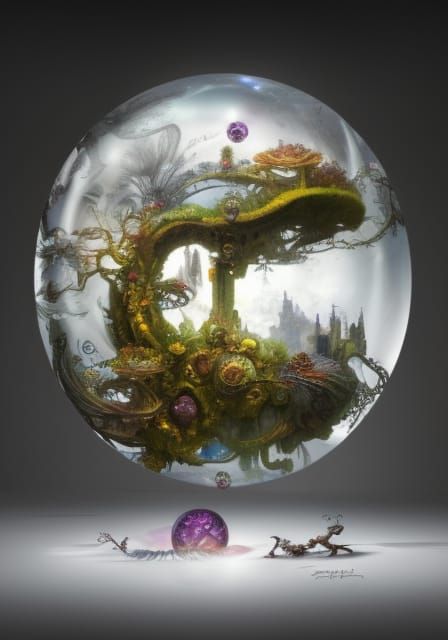 Intergalactic Bonsai Garden in Glass Globe