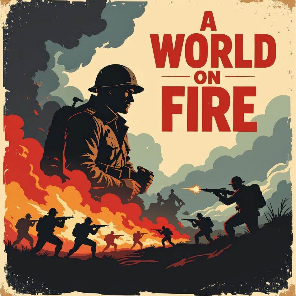 Vintage Wartime Film Poster: A World on Fire