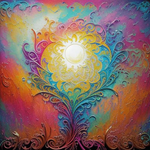 Ethereal Butterfly Among Flowers in Expressionist Oil Painti...