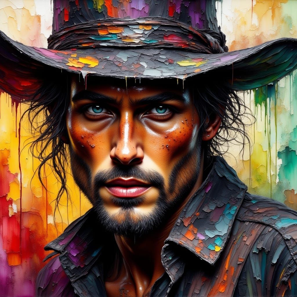 Spanish Outlaw in Intense Oil Painting