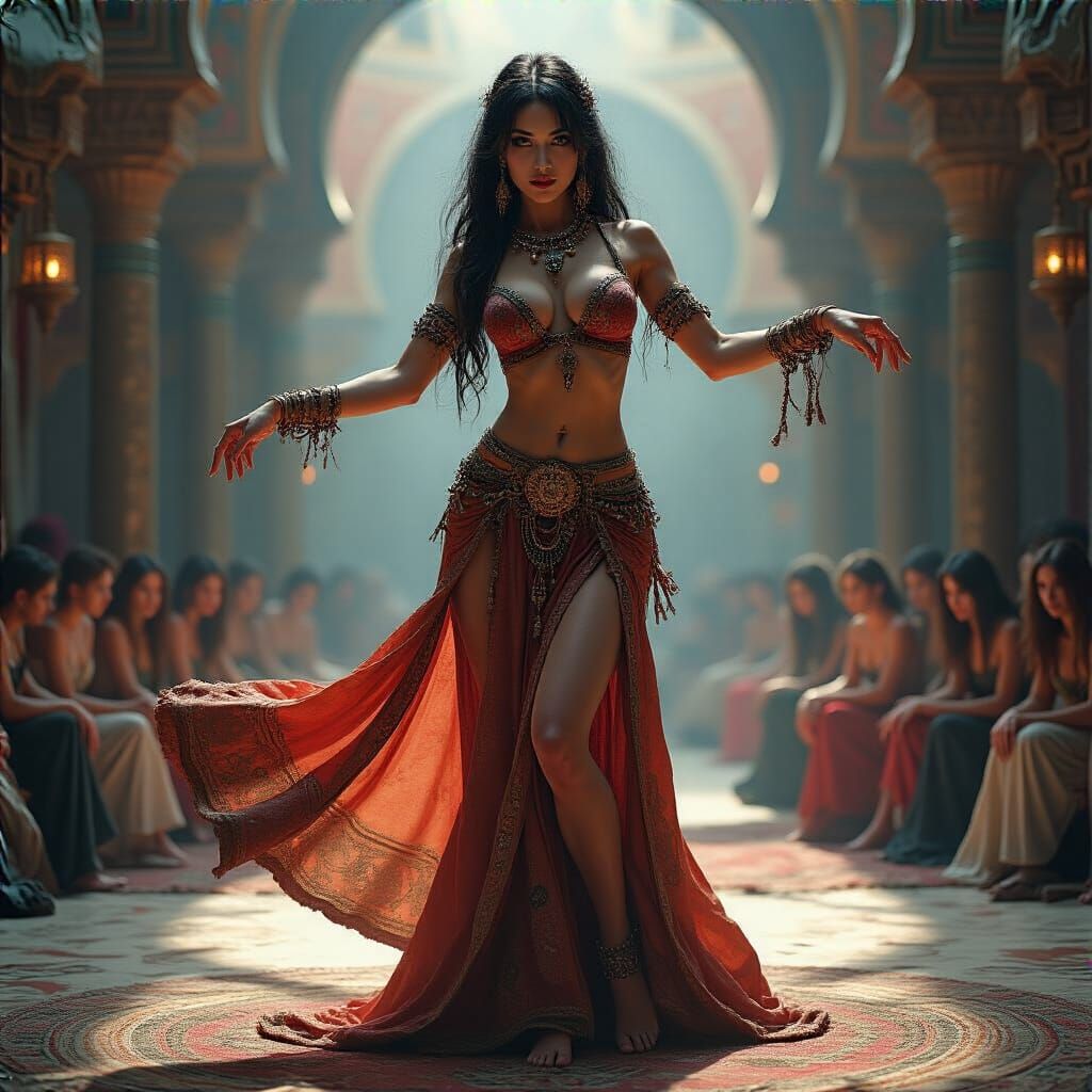 Japanese Bellydancer in Ornate North African Attire