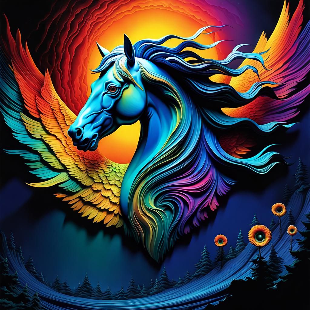 Surreal Morphosis: Horse to Bird in Immaculatism Style