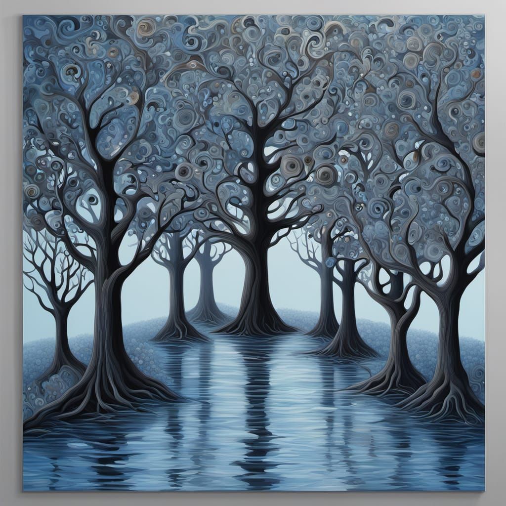 Surreal Abstract Painting of Millbrook Polo Scene