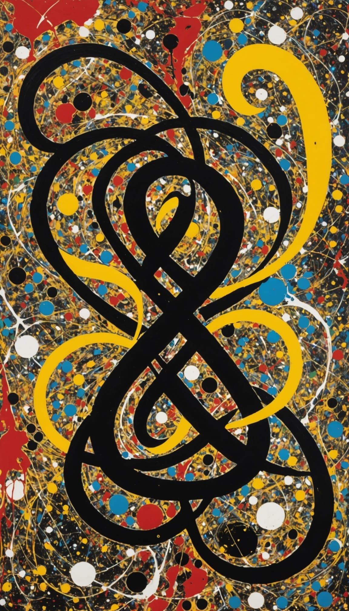 Alpha and Omega Symbol Over Pollock-Style Eternity