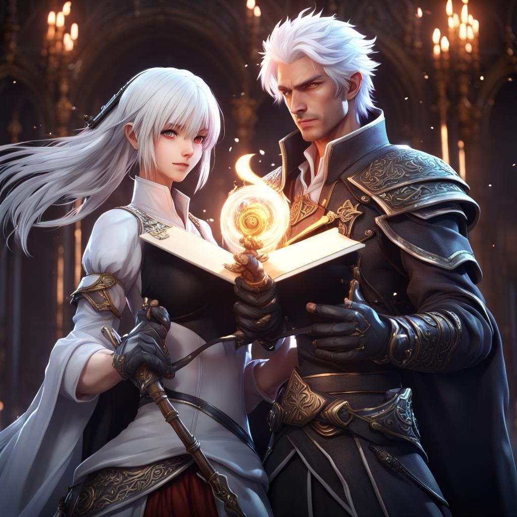 Anime RPG Game Cover: White-Haired Duel