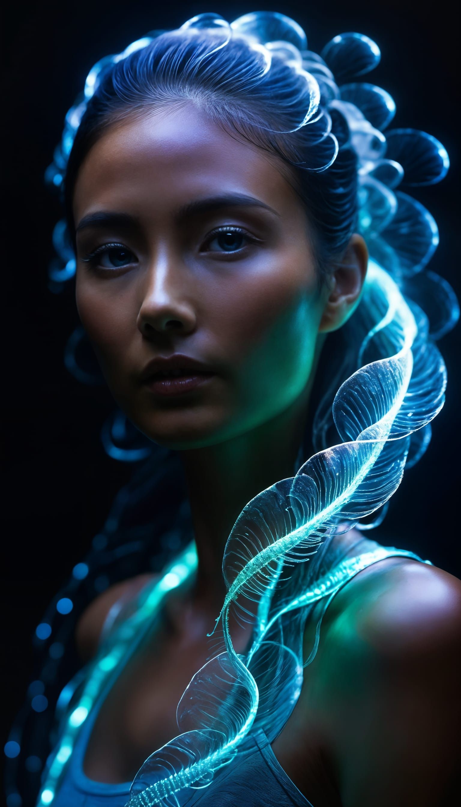 Bioluminescent Entity in Abstract Fauvist Style