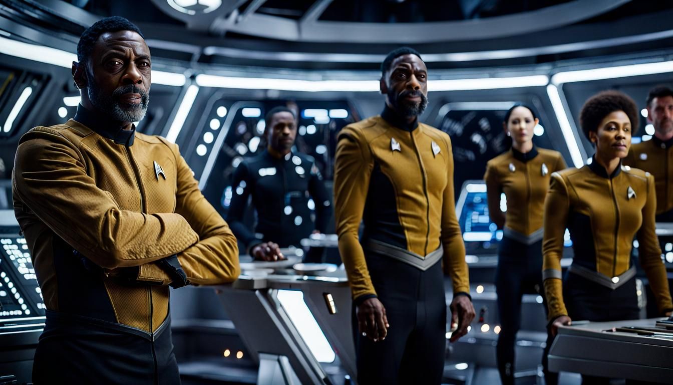 Idris Elba as Star Trek Captain in Engine Room