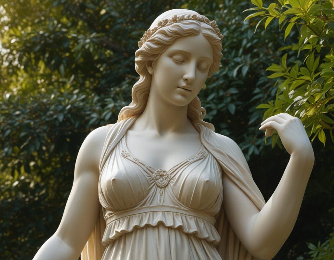 Goddess Sculpture in Neoclassical Style