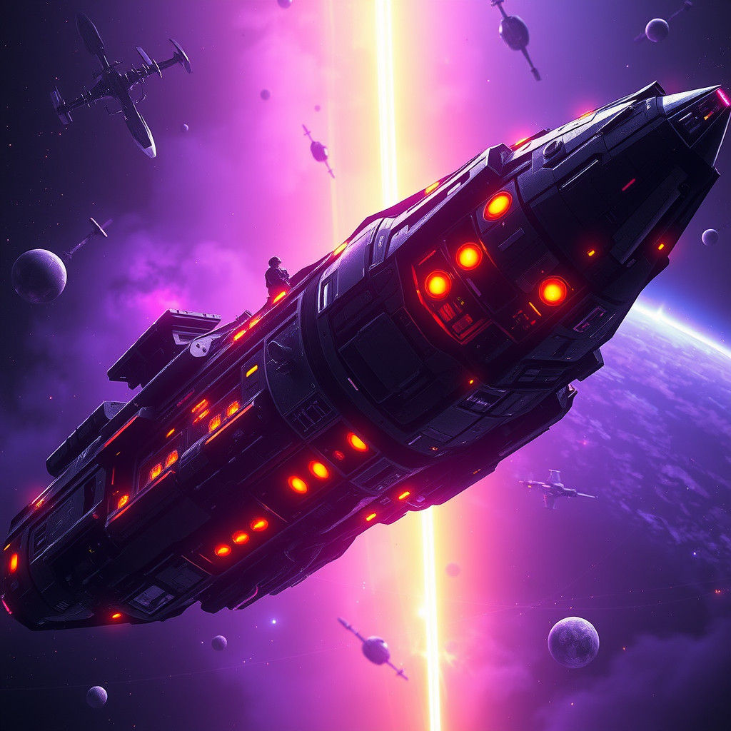 Sci-Fi Noir Starship Crew: Detailed Concept Art