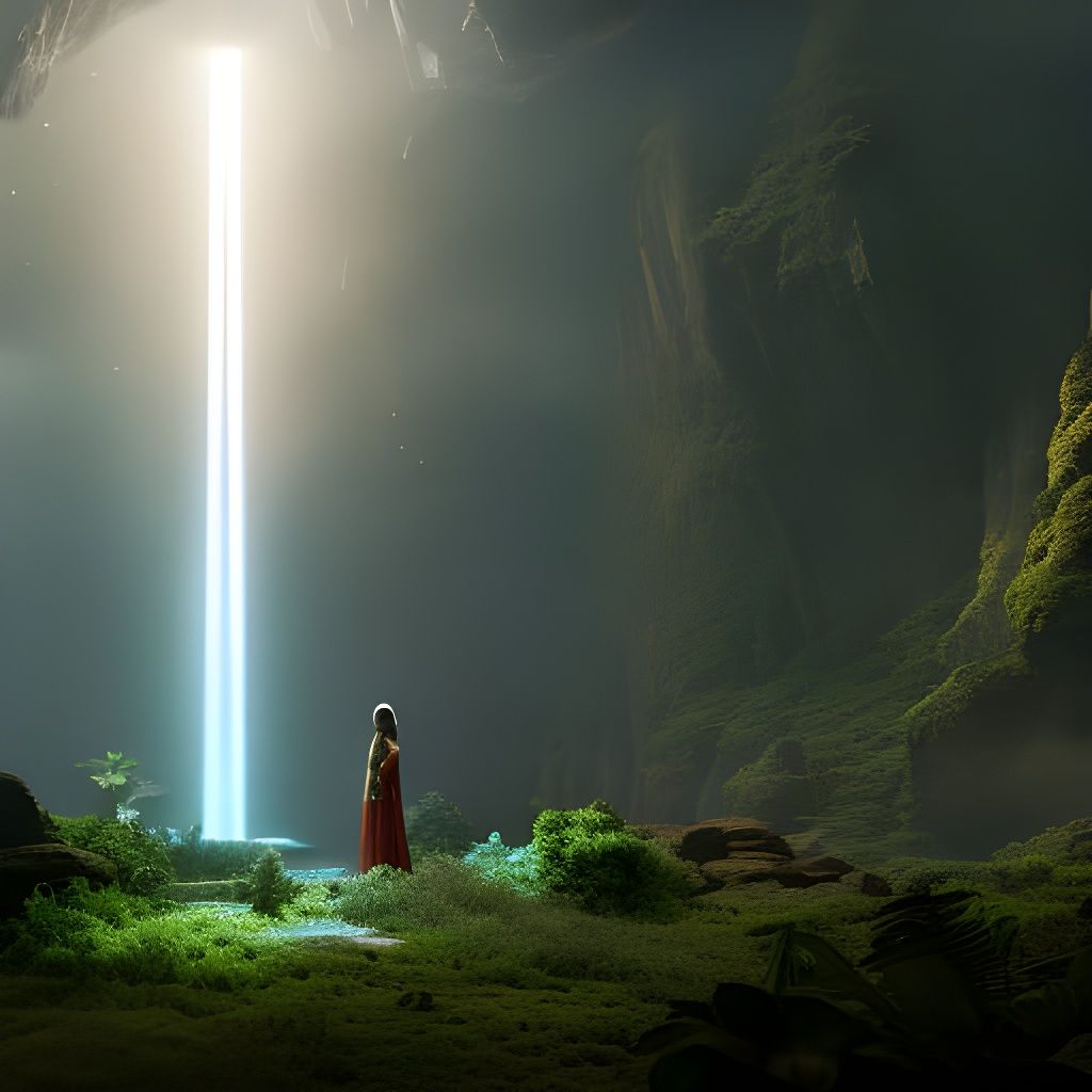 Eve Receives Divine Knowledge in Eden: Detailed Matte Painti...