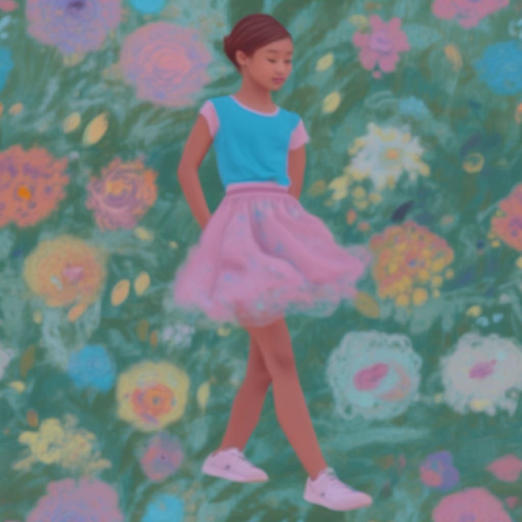 Joyful Dancer in Vibrant Oil Painting