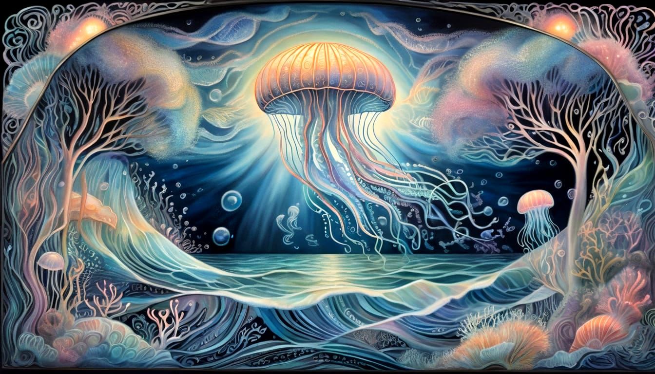 Jellyfish Dreamscape Chalk Art Reflection