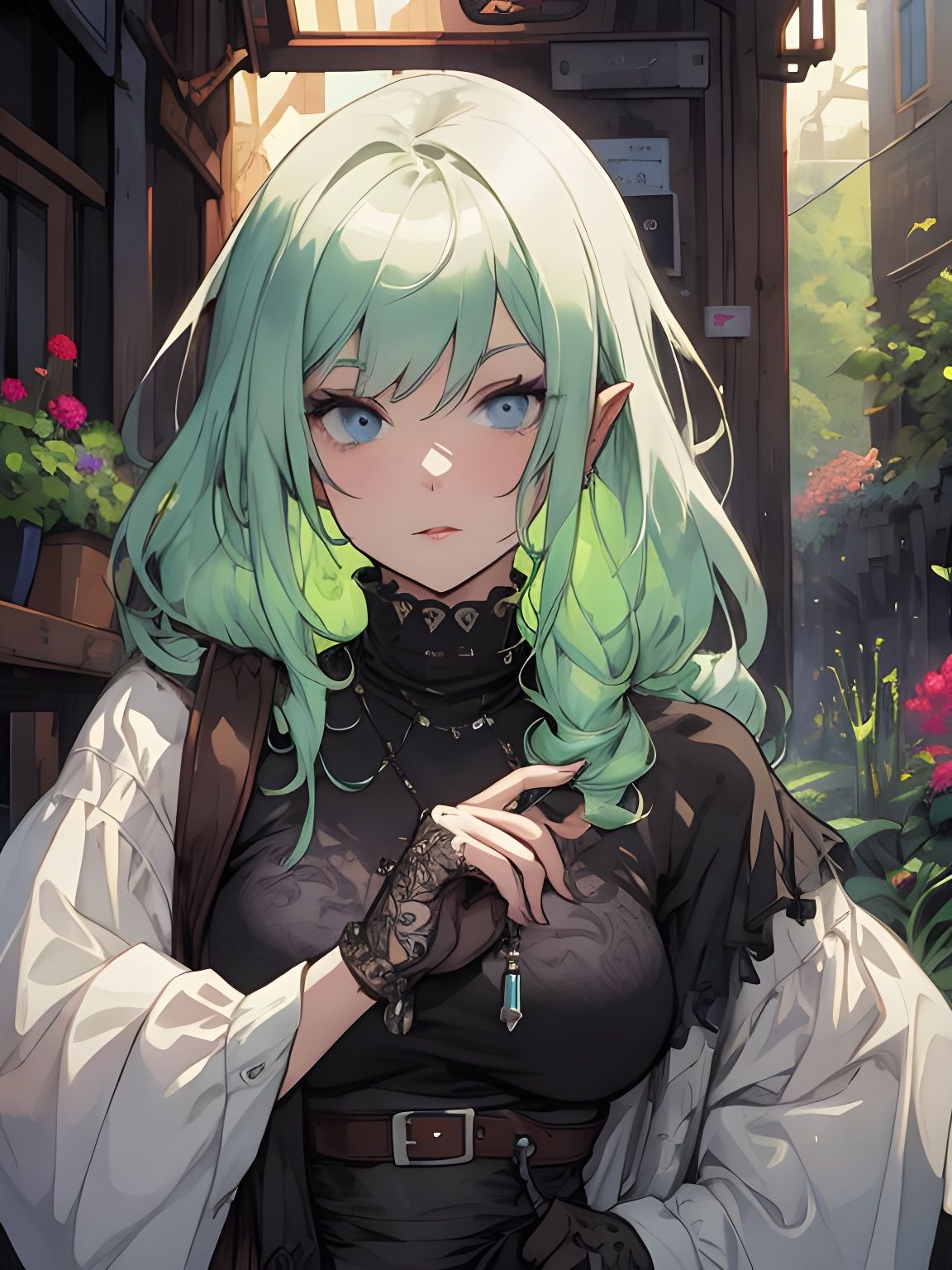 Cute Slime Woman in Watercolor Pixel Art Style