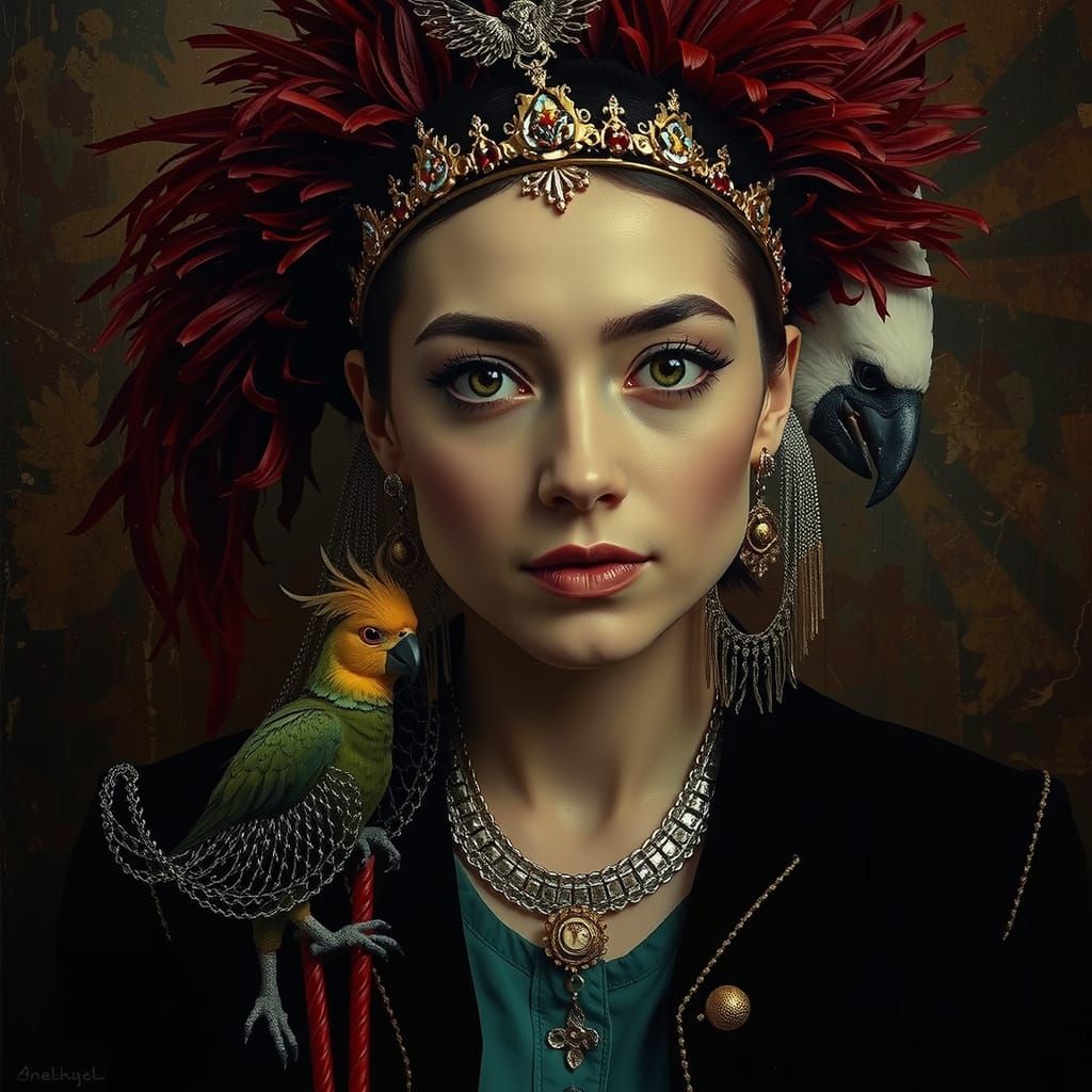 Cockatoo Woman in the Style of Max Ernst