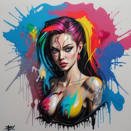 Colorful Graffiti Art of Angelina in Street Style