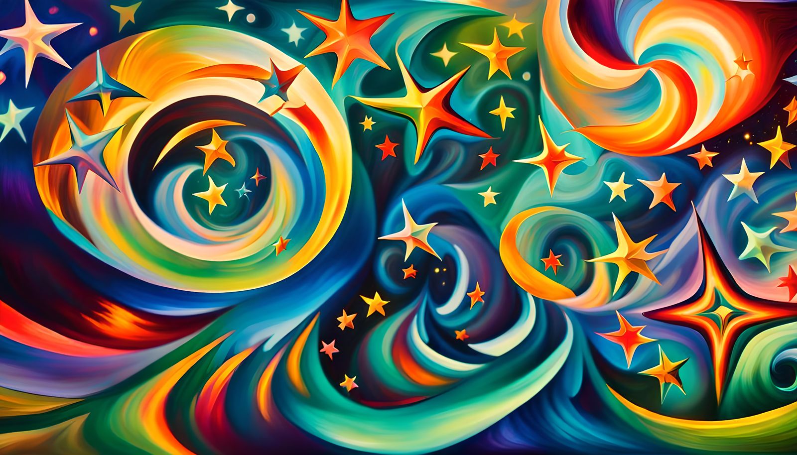 Iridescent Stars in Electro Magnetic Plasma Maelstrom