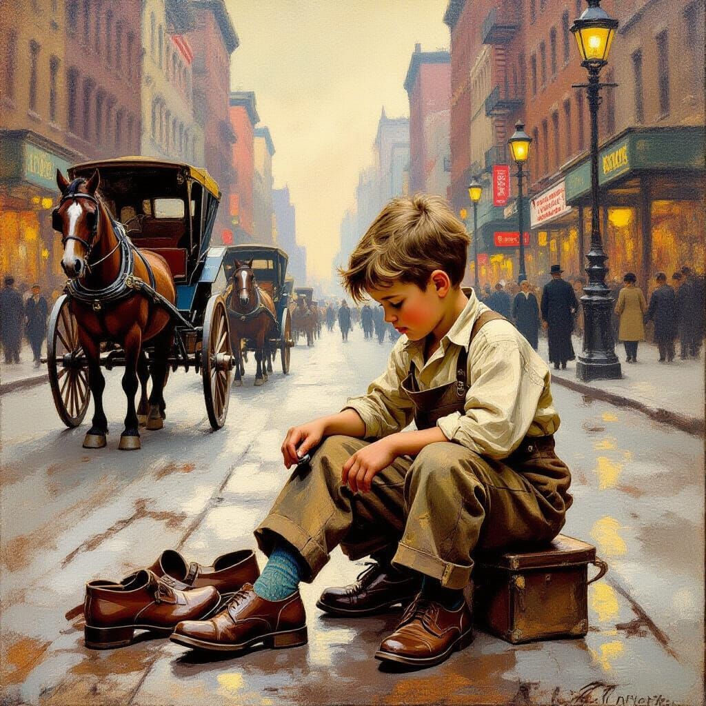 New York Shoe Shiner, Ashcan School Style
