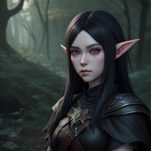 Banned Dark Elf: 3D Anime Art in 8K