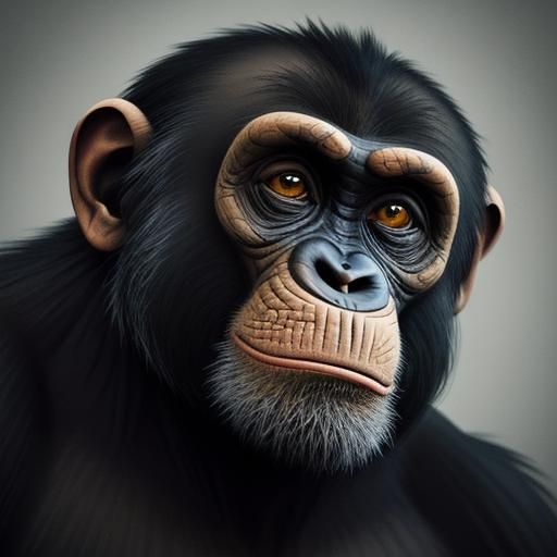 a cartoon of an anthropomorphic chimpanzee. The chimpanzee i...