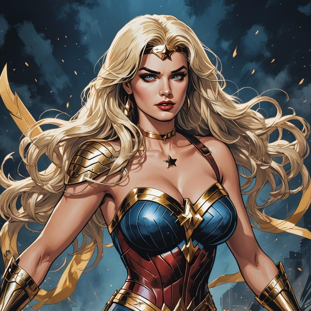 Anna Nicole Smith as Wonder Woman in Anime Style