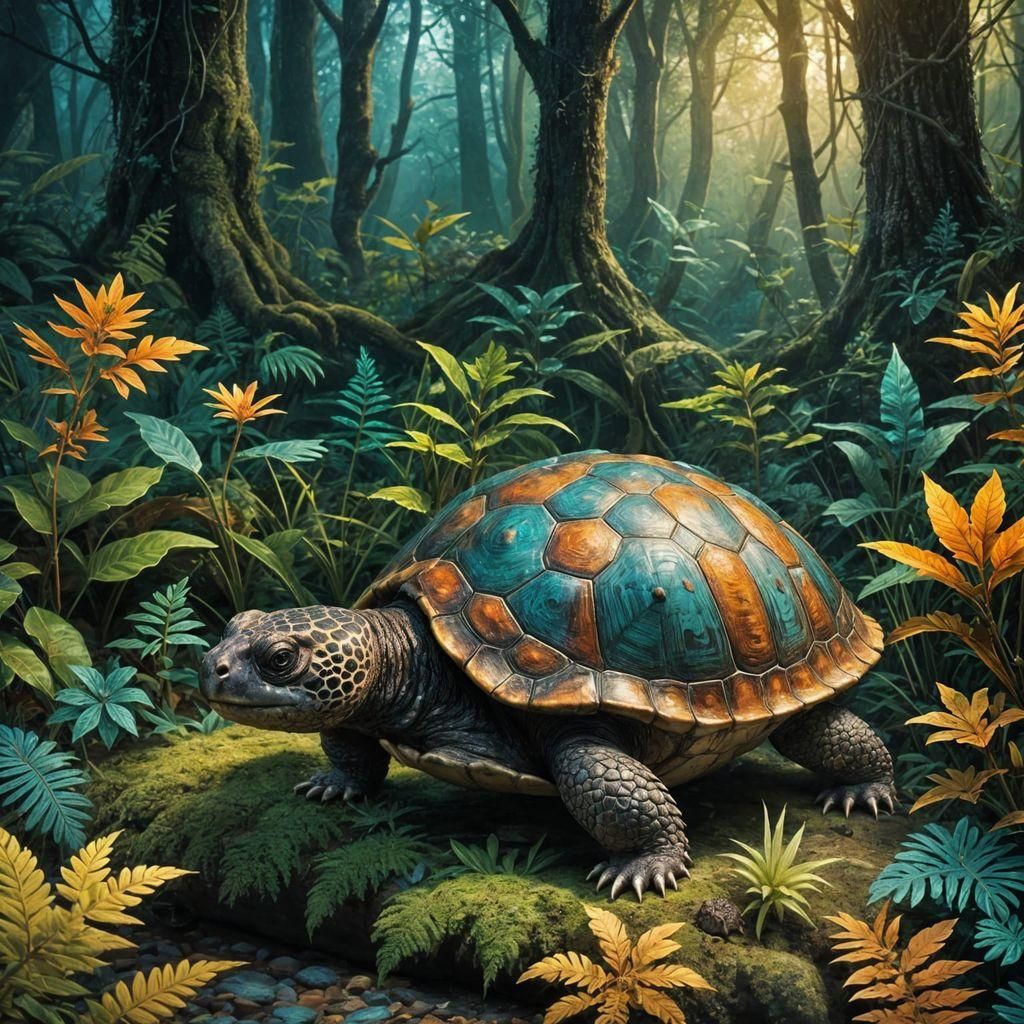Turtle Hedgehog Hybrid in Detailed Matte Painting