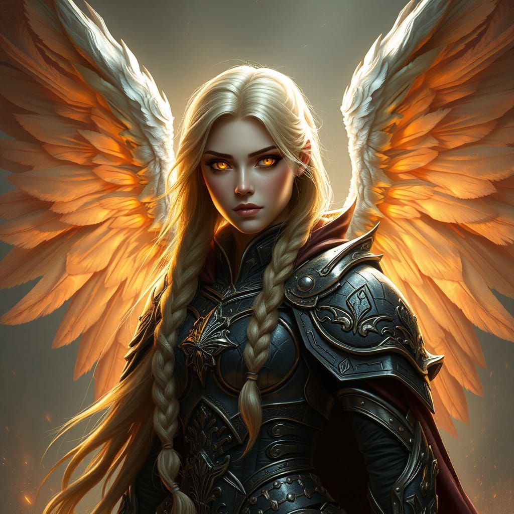 Regal Angel Warrior in Majestic Armor