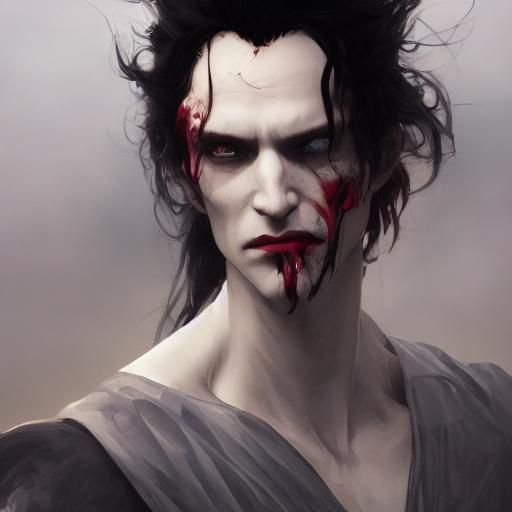 Winged Vampire Portrait in Hyperdetailed Digital Art