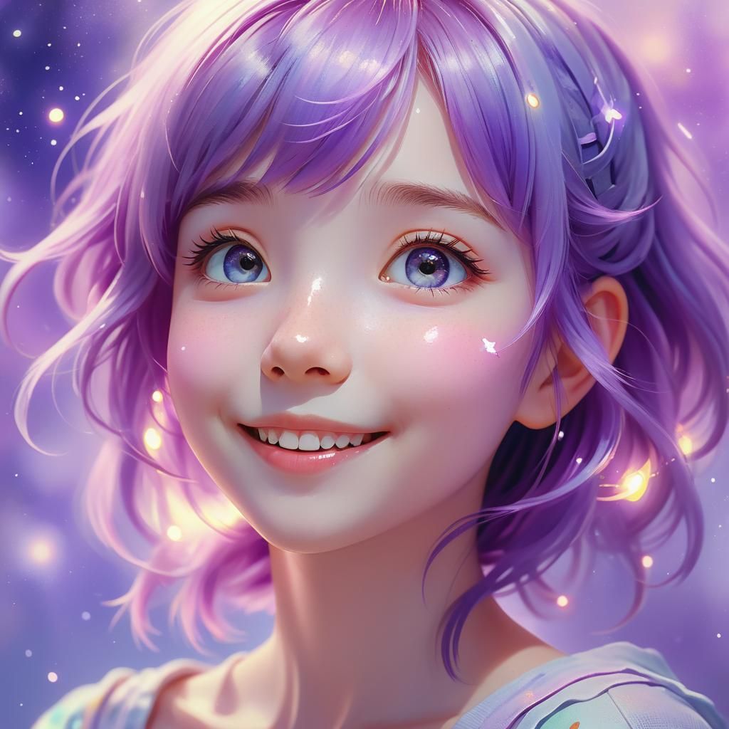 Enchanting Digital Portrait in Pastel Hues