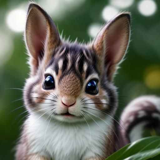 Hybrid Animal Portrait in Pearlescent Bokeh Style