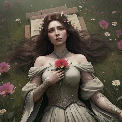 Surreal Flower Blooms in Open Field