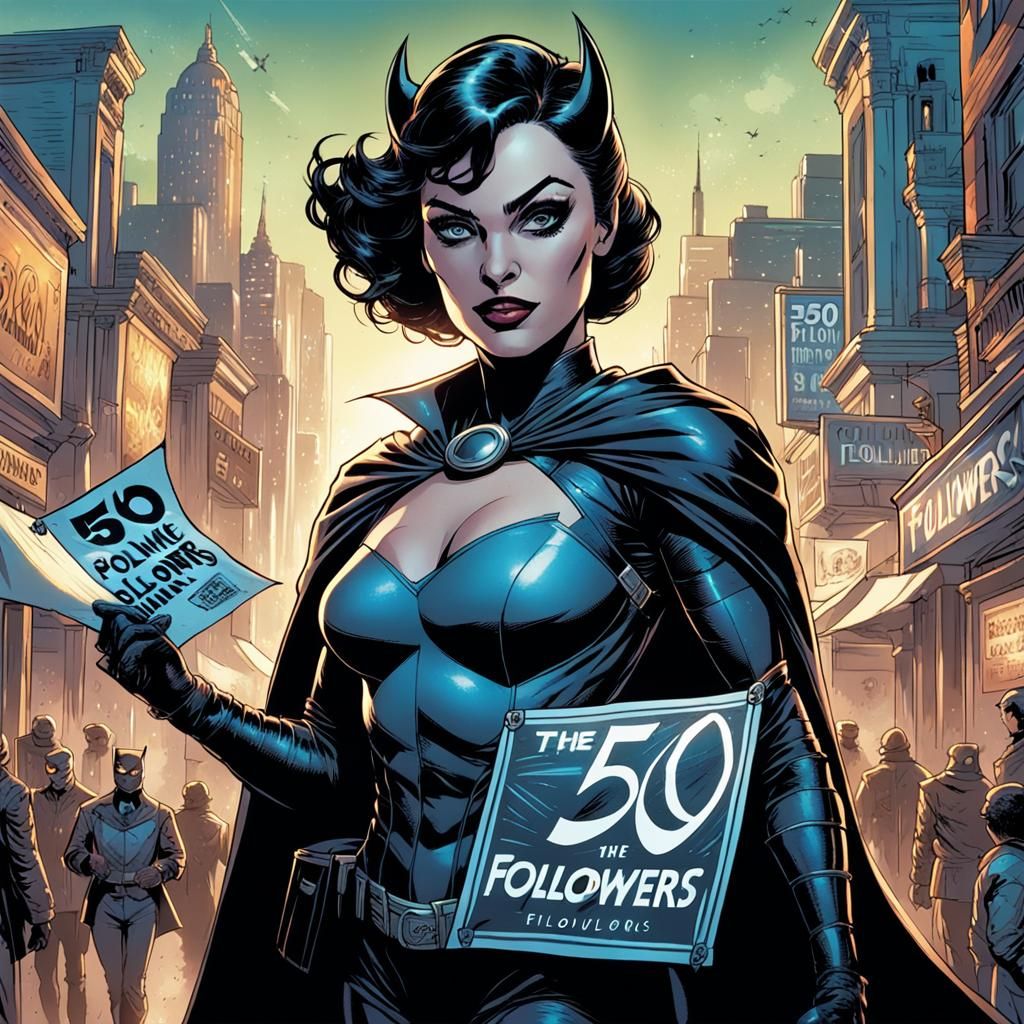 Catwoman Celebrates Followers in Comic Book Art