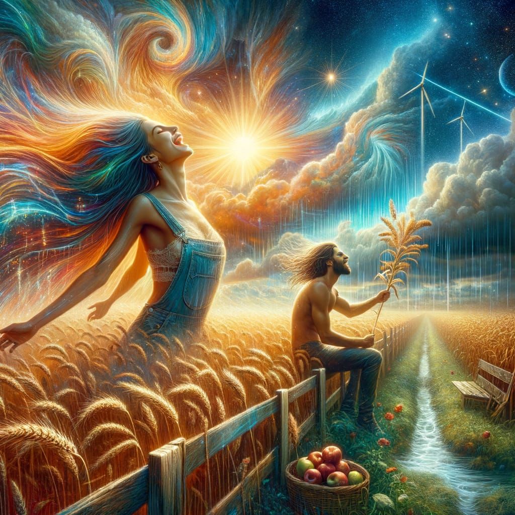 Vivid Dreamscape of Blissful Summer Memories and Rain