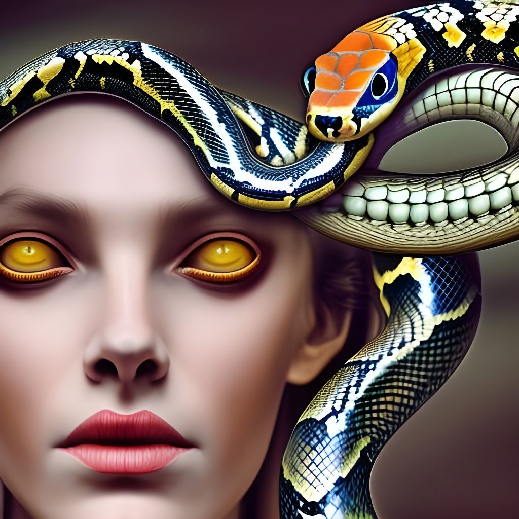 girl + snake