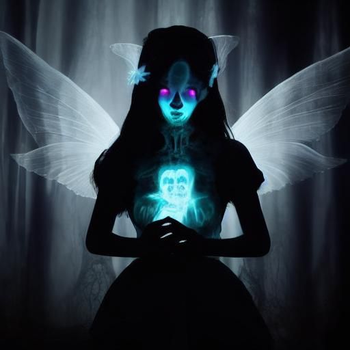 Luminescent Ghost Crowd in Body Horror X-Ray Art