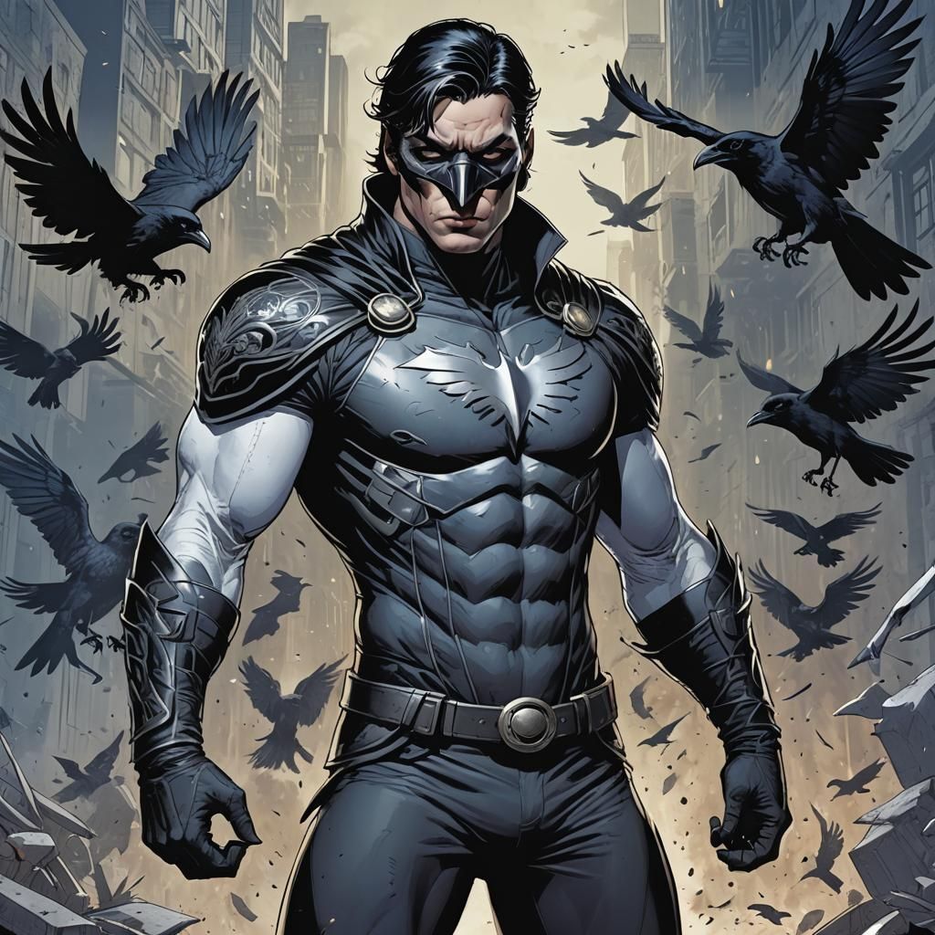 Raven Masked Man: Comic Book Art Style