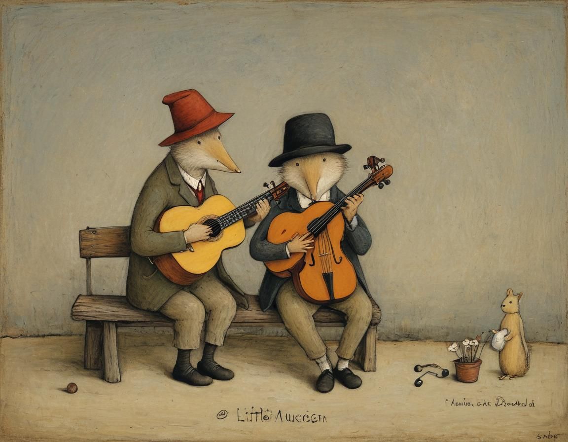 The Little Musician: Whimsical Illustration