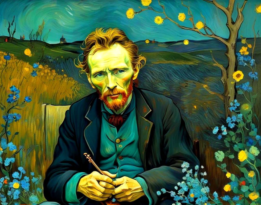 Hopeful Artist: Detailed Matte Painting in Deep Color