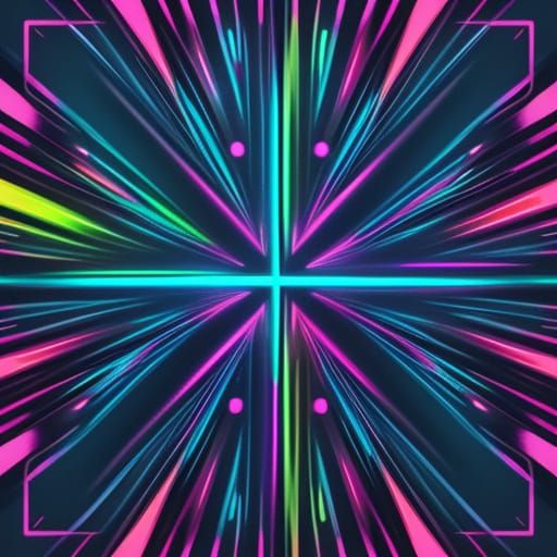 Vibrant Macro Close-Up of Neon X in Abstract Geometric Art