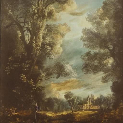 Elegant Bats in Haunted Castle: Gothic Baroque Painting