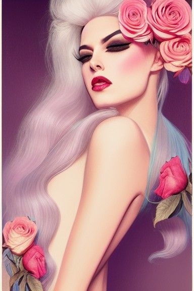 Androgynous God Portrait in Pastel Colors