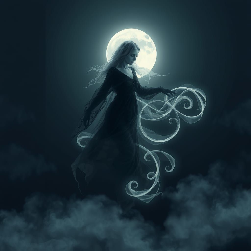 Ethereal Banshee in Celtic Knot Shape, Double Exposure